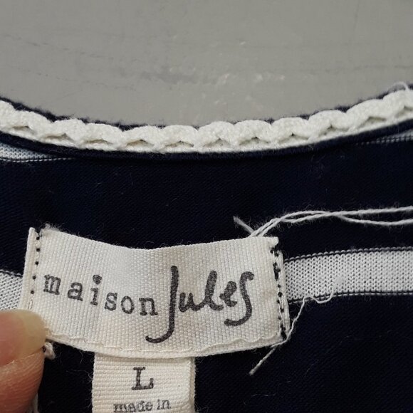 MAISON jules Navy & White Stripe Sleeveless Tunic - Picture 5 of 8